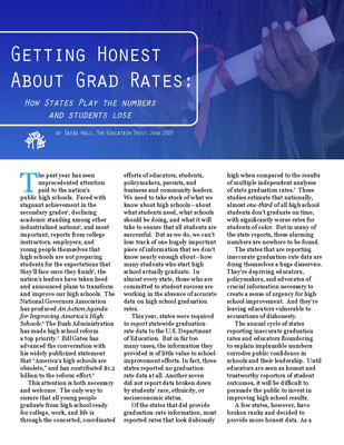 Getting Honest About Grad Rates report featuring commentary on the "Left Behind" series
