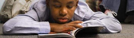 Black son reading